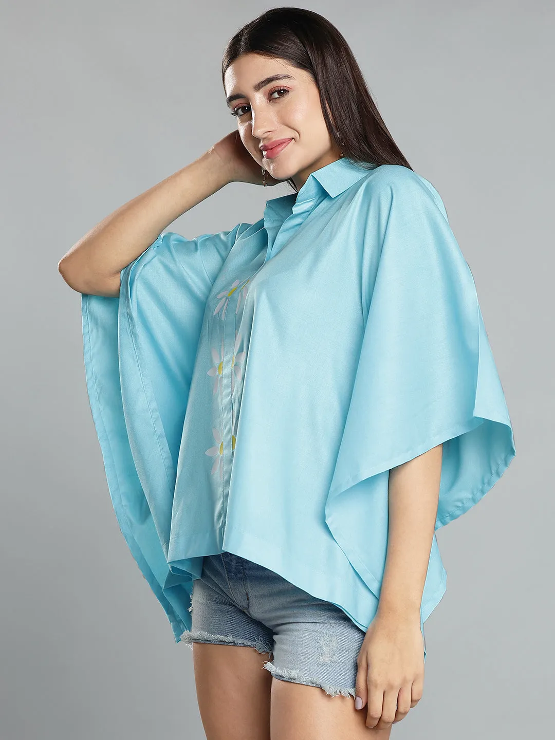 SkyBlue Kaftan Top - FloraBlanca