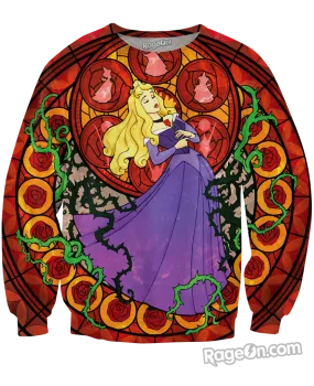 Sleeping Beauty Stained Glass Crewneck Sweatshirt