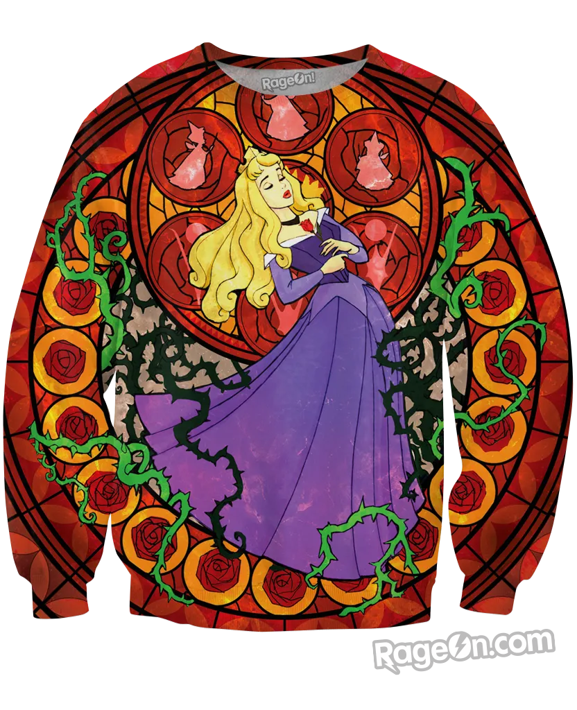 Sleeping Beauty Stained Glass Crewneck Sweatshirt