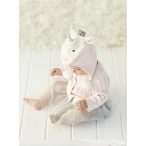 Soft Pink Unicorn Aviator Hat  (Fits Sizes 0-12M)