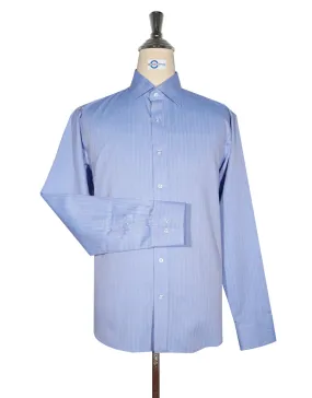 Spread Collar Shirt - Royal Blue Herringbone Spread Collar Shirts