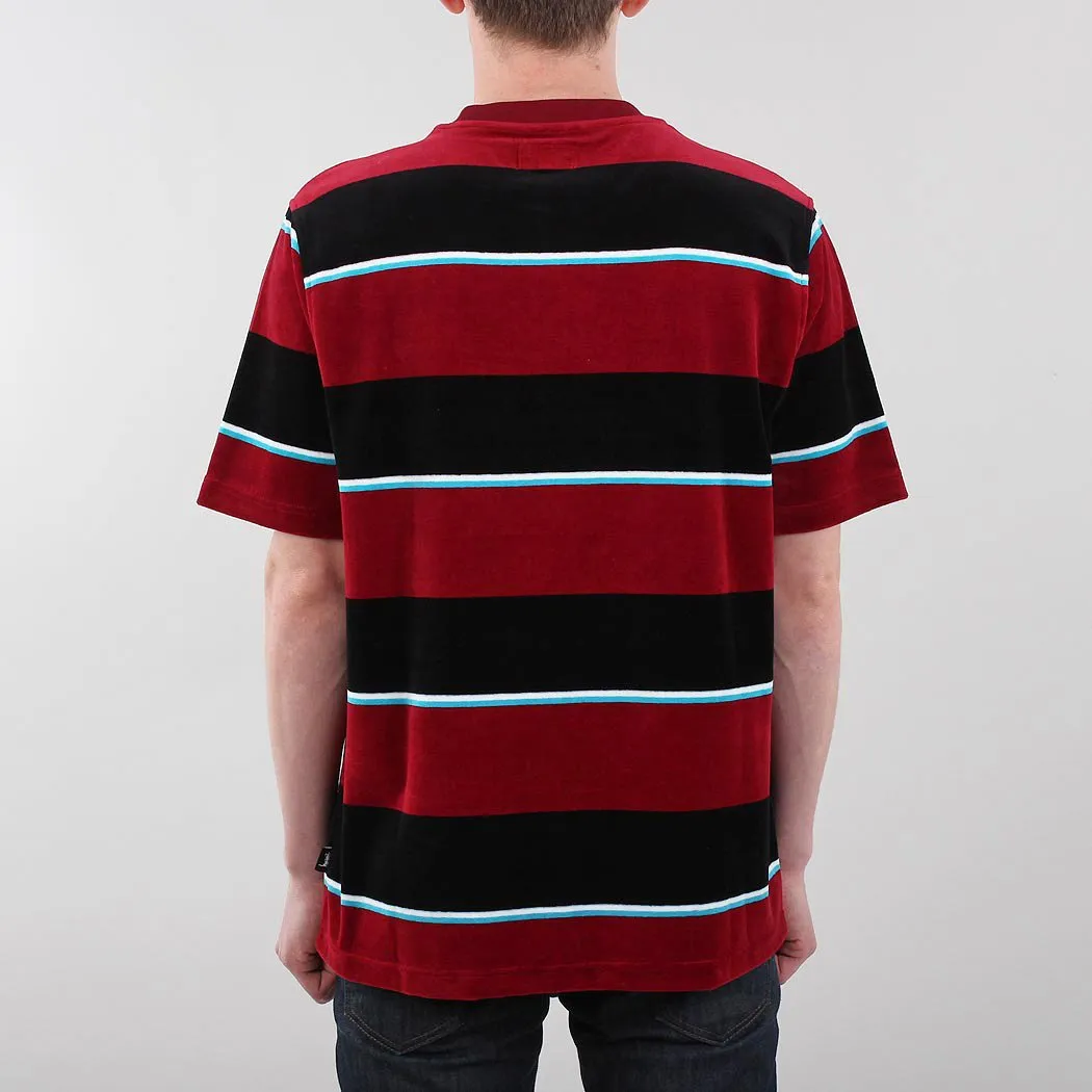 Stussy Velour Stripe Crewneck T-shirt