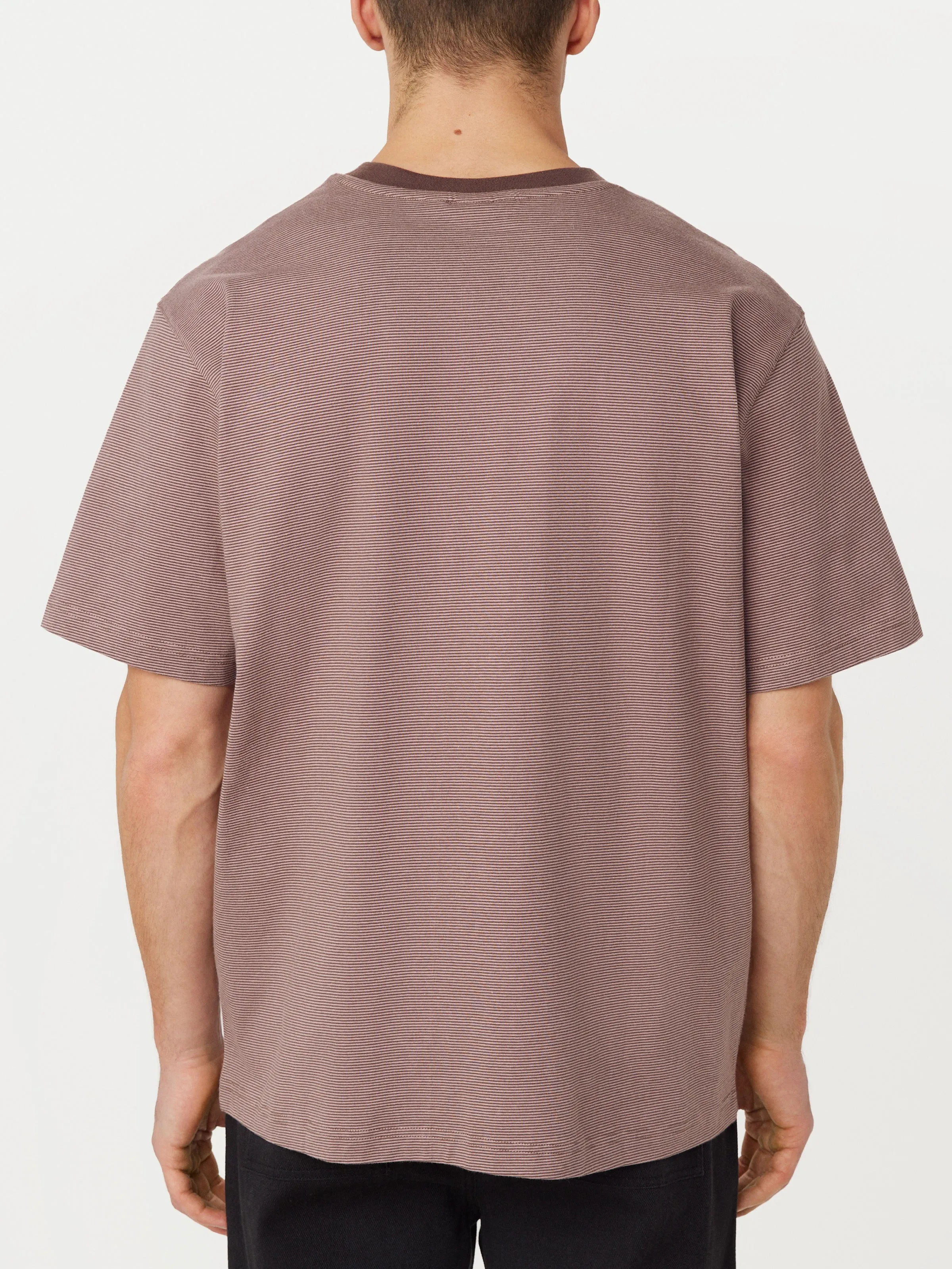 The Striped Boxy T-Shirt in Dark Clay