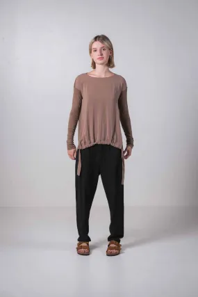 Transit Par Such Caramel Drawstring Top