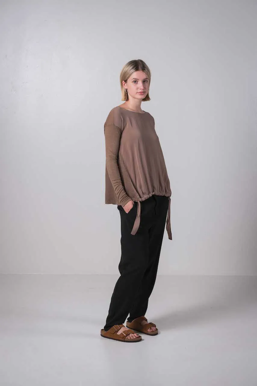 Transit Par Such Caramel Drawstring Top