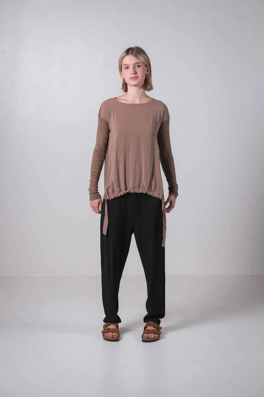 Transit Par Such Caramel Drawstring Top