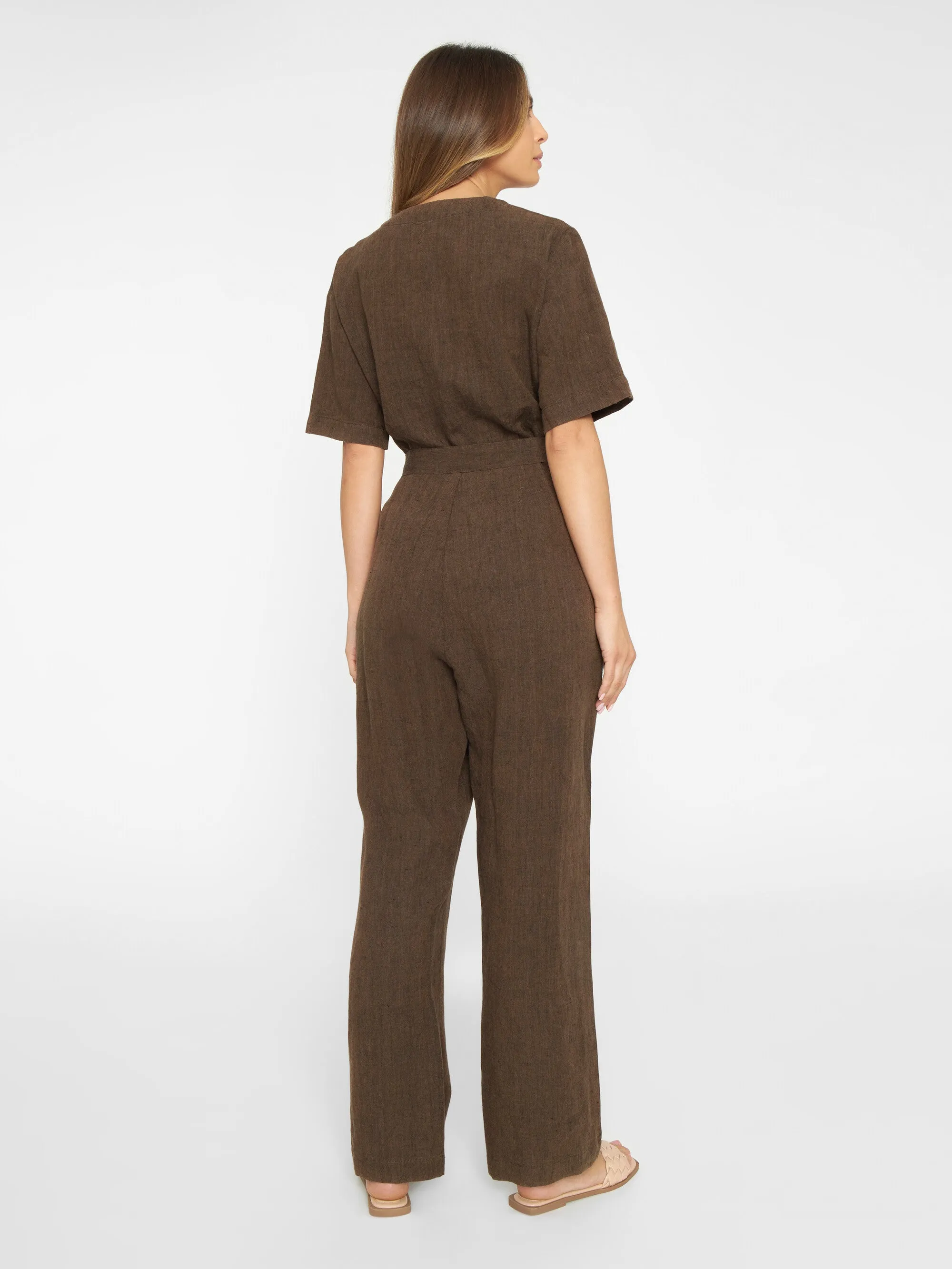 V-neck linen jumpsuit - Cub