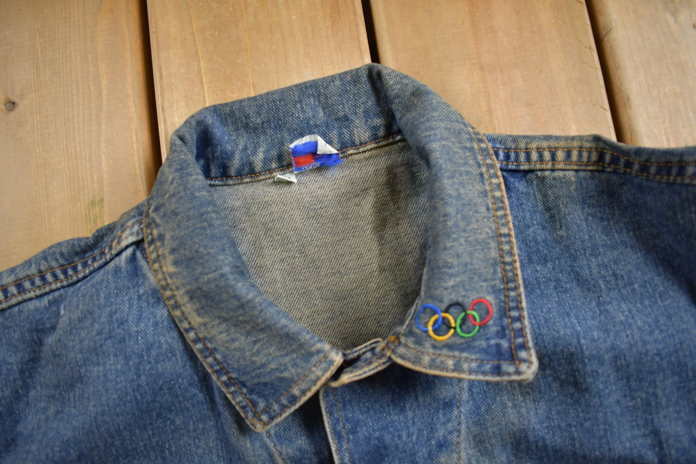 Vintage 1998 USA Olympic Team Button Up Jean Jacket