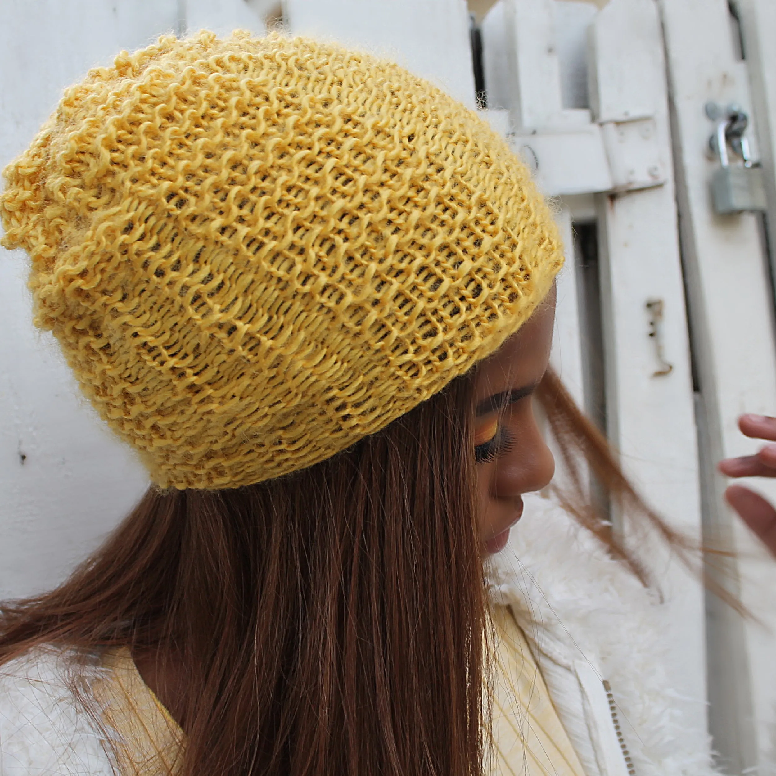 Waffle Rib Stitch Slouchy Hat Pattern