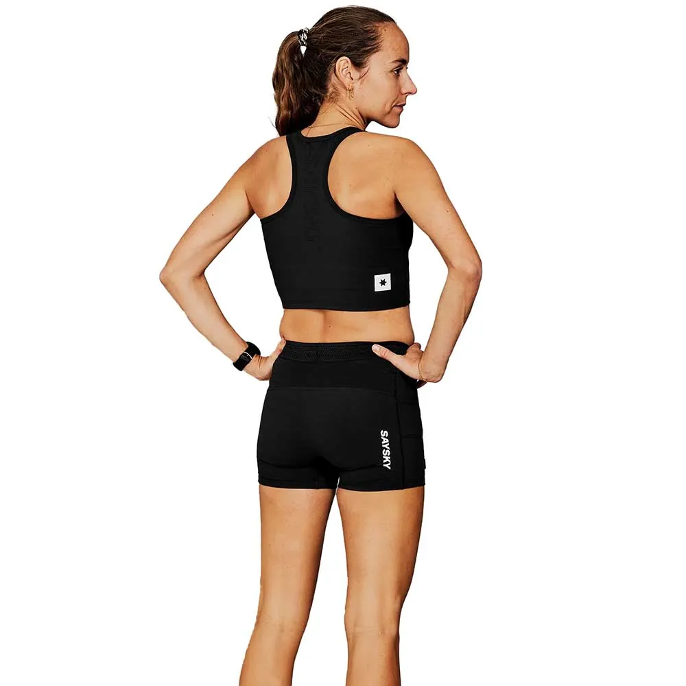 Women's Flow Race Crop Top - Black