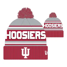 Youth Indiana Hoosiers Wordmark Pom Crimson Knit Hat